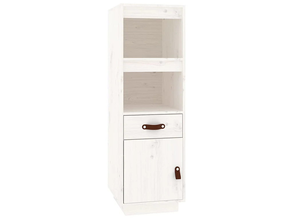 Buffet haut Blanc 34x40x108,5 cm Bois massif de pin