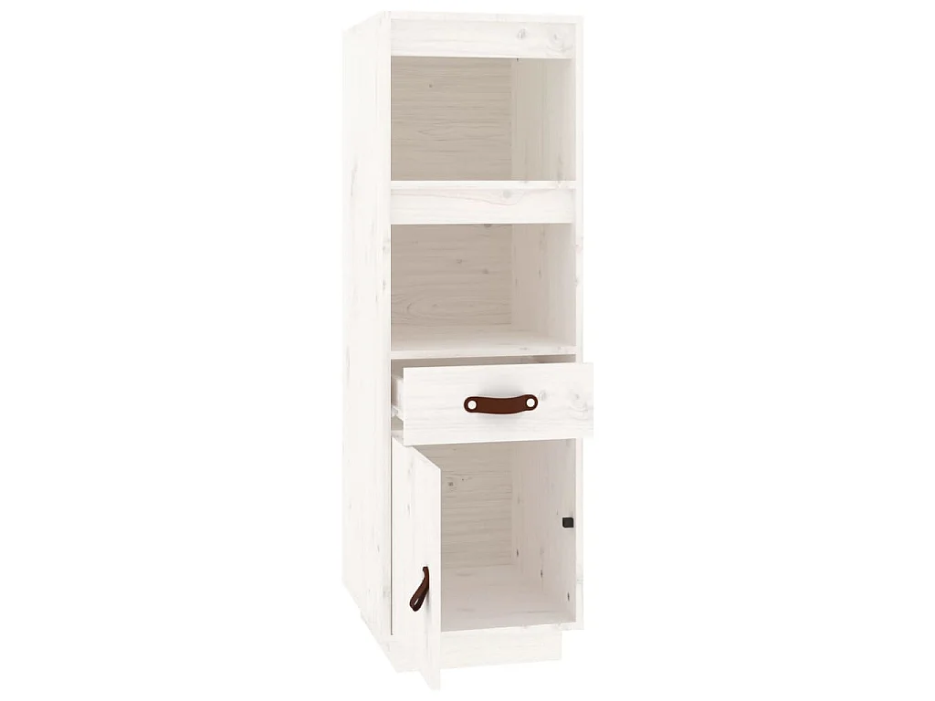 Buffet haut Blanc 34x40x108,5 cm Bois massif de pin