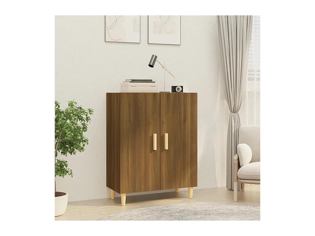 Dressoir 70x34x90 cm bewerkt hout bruin eikenkleur
