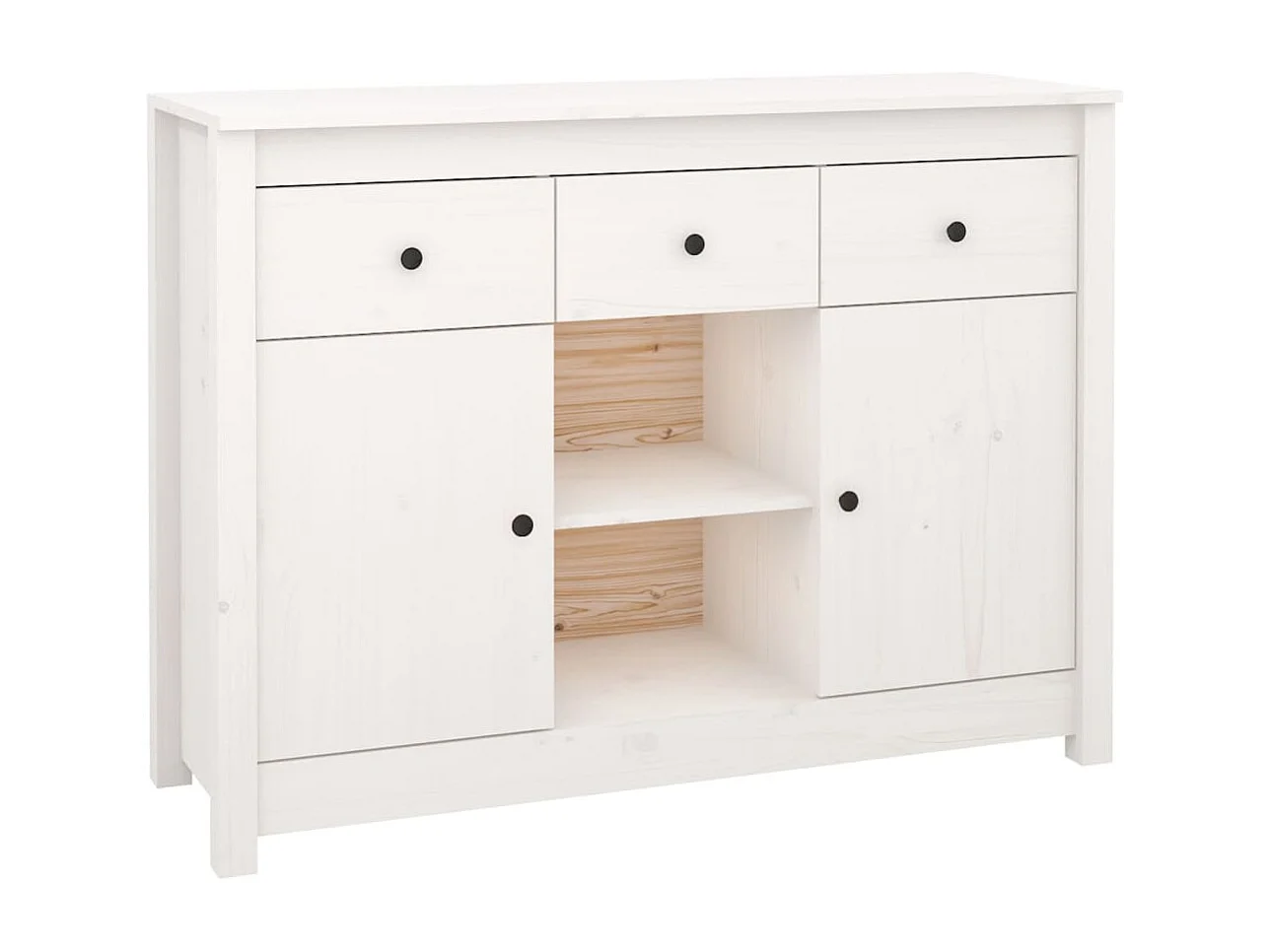 Sideboard Weiß 100x35x74,5 cm Massivholz Kiefer