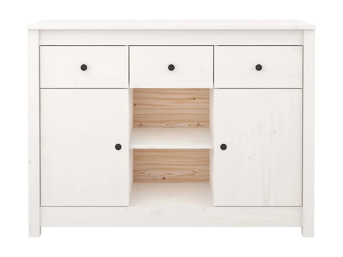 Sideboard Weiß 100x35x74,5 cm Massivholz Kiefer