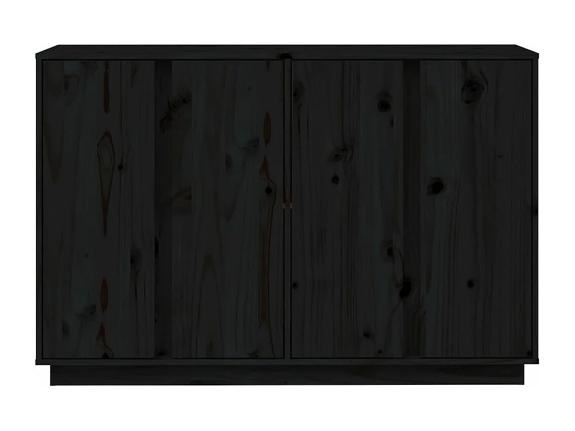 Buffet Noir 120x35x80 cm Bois massif de pin