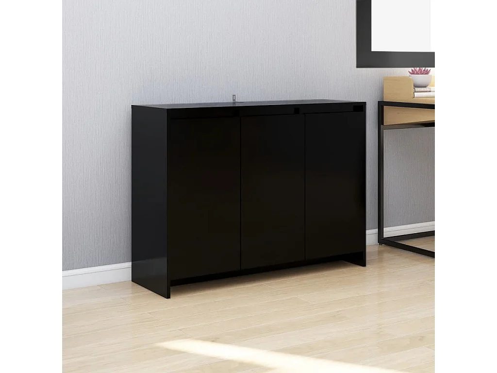Buffet Noir 102x33x75 cm Bois d'ingénierie