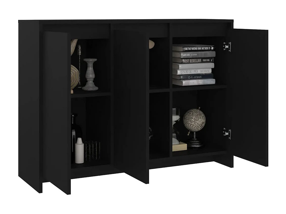 Buffet Noir 102x33x75 cm Bois d'ingénierie