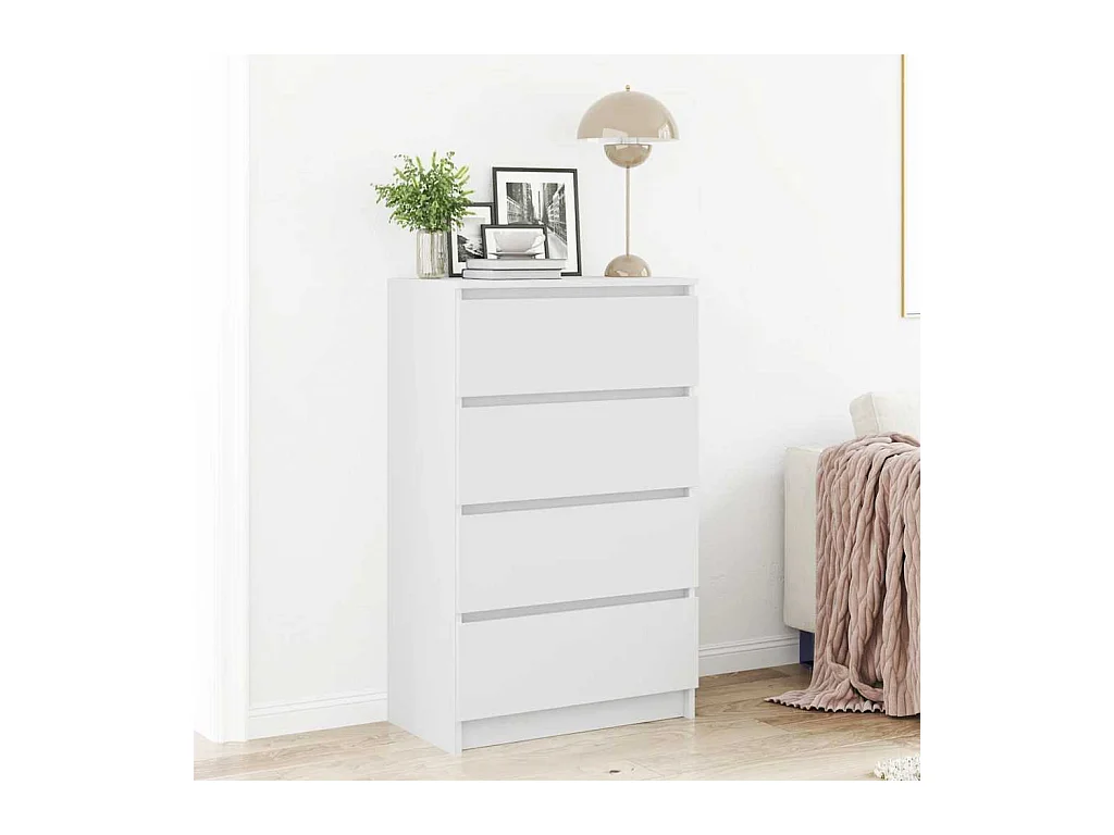 Dressoir 60x35x98,5 cm bewerkt hout wit