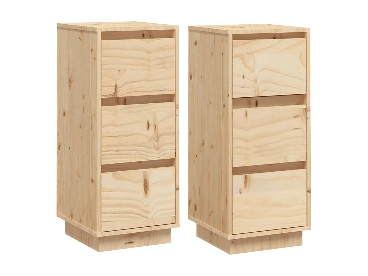 Sideboards 2 Stk. 32x34x75 cm Massivholz Kiefer