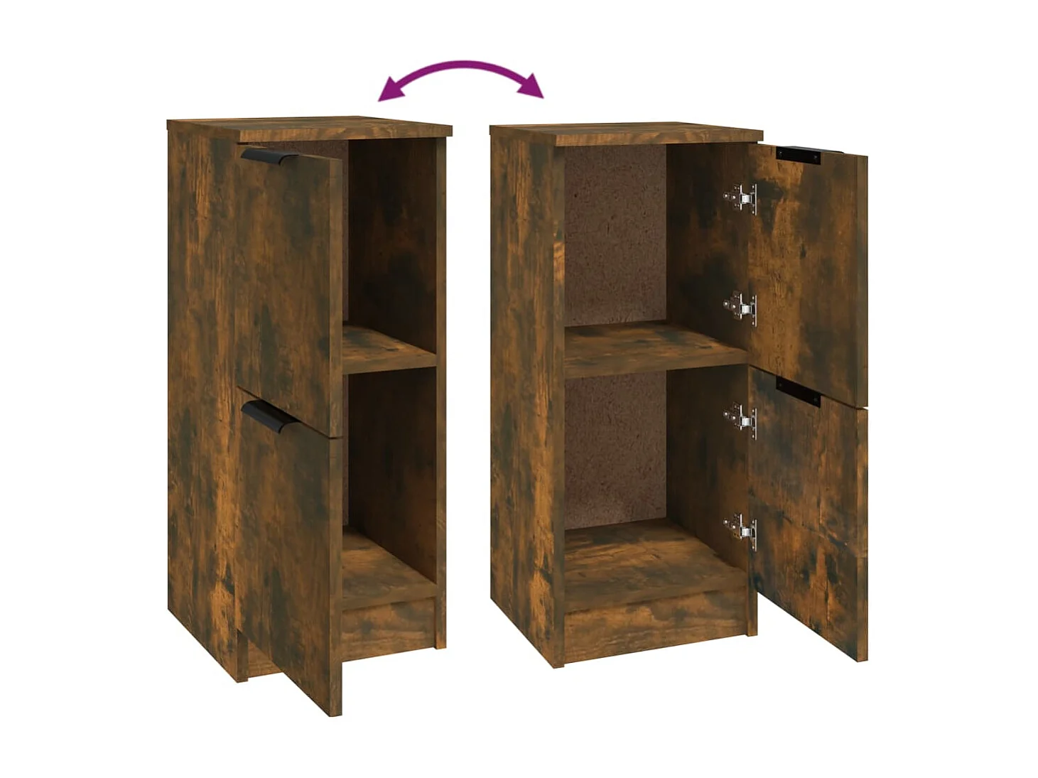 Aparador madera contrachapada color roble ahumado 30x30x70 cm