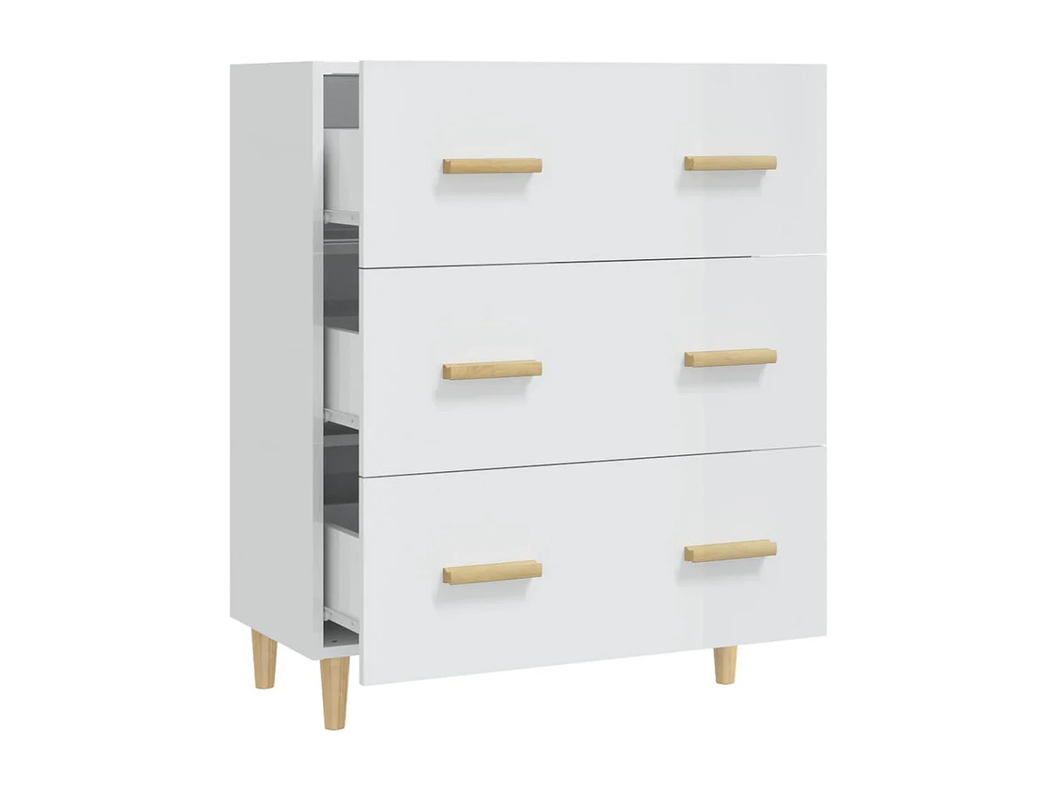 Aparador 70x34x90 cm madeira processada branco brilhante