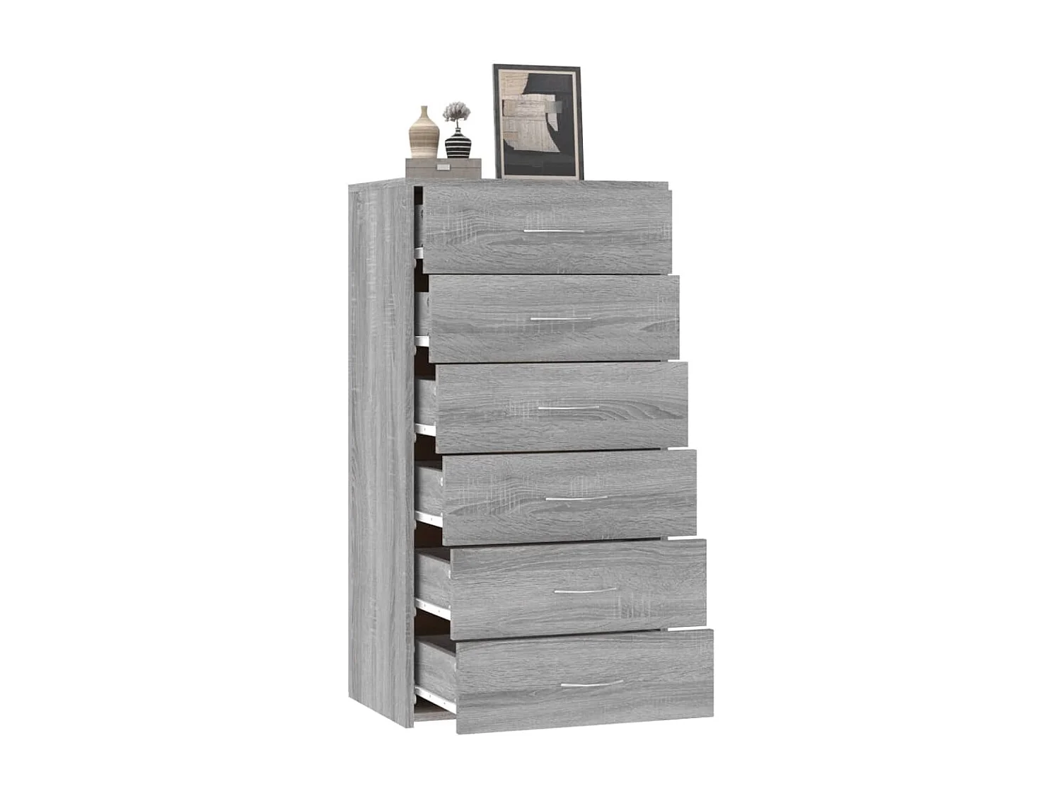 Buffet avec 6 tiroirs Sonoma gris 50x34x96 cm Bois d'ingénierie
