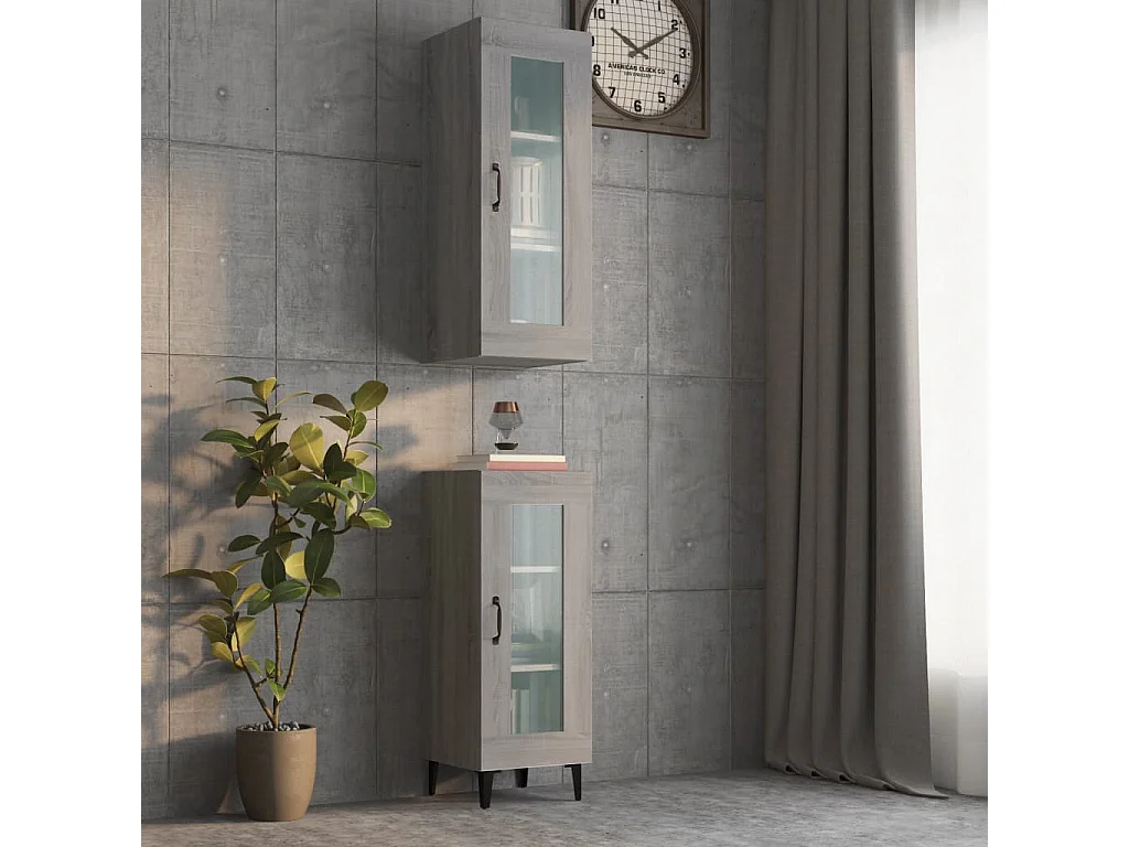 Armoire murale suspendue Sonoma gris 34,5x34x90 cm