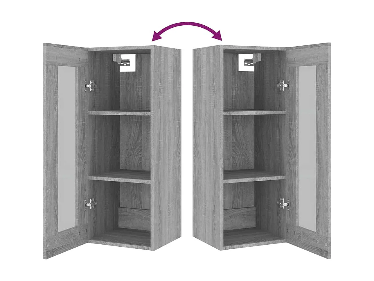 Armoire murale suspendue Sonoma gris 34,5x34x90 cm