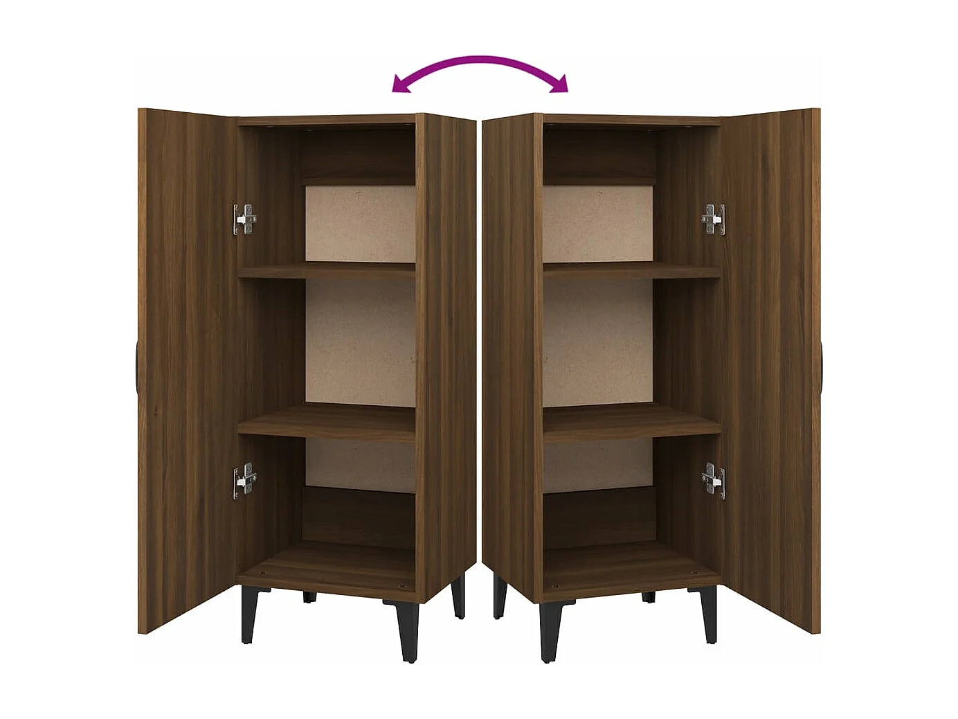 Dressoir 34,5x34x90 cm bewerkt hout bruin eikenkleur