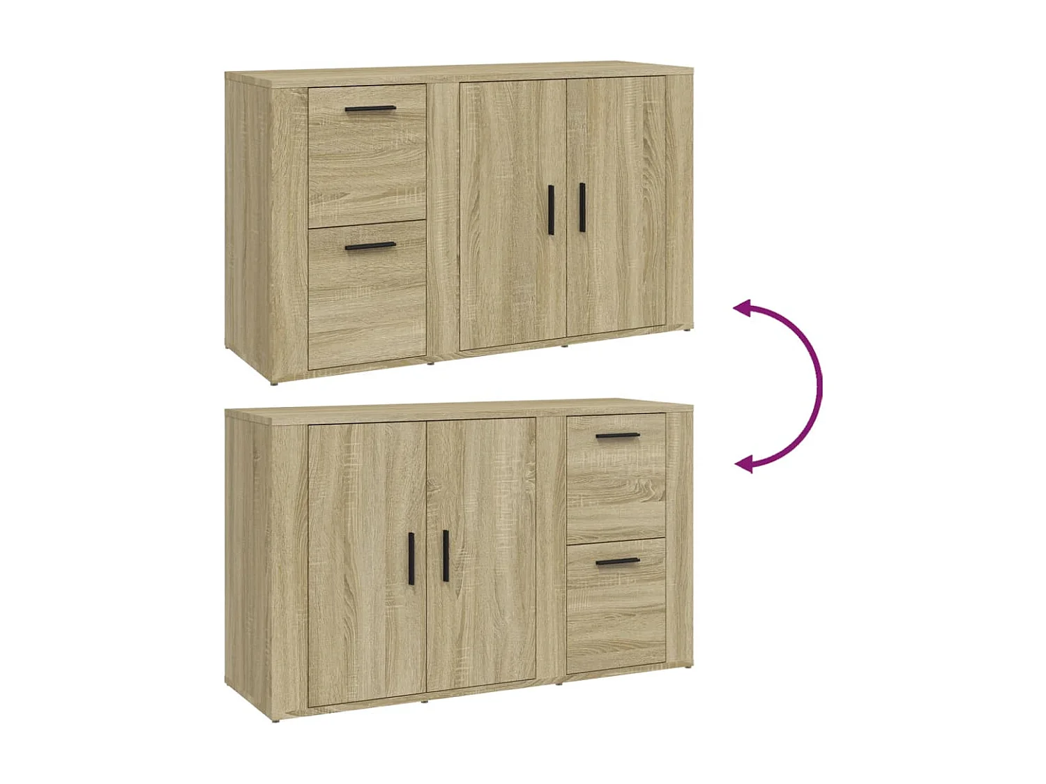 Buffet Chêne sonoma 100x33x59,5 cm Bois d'ingénierie