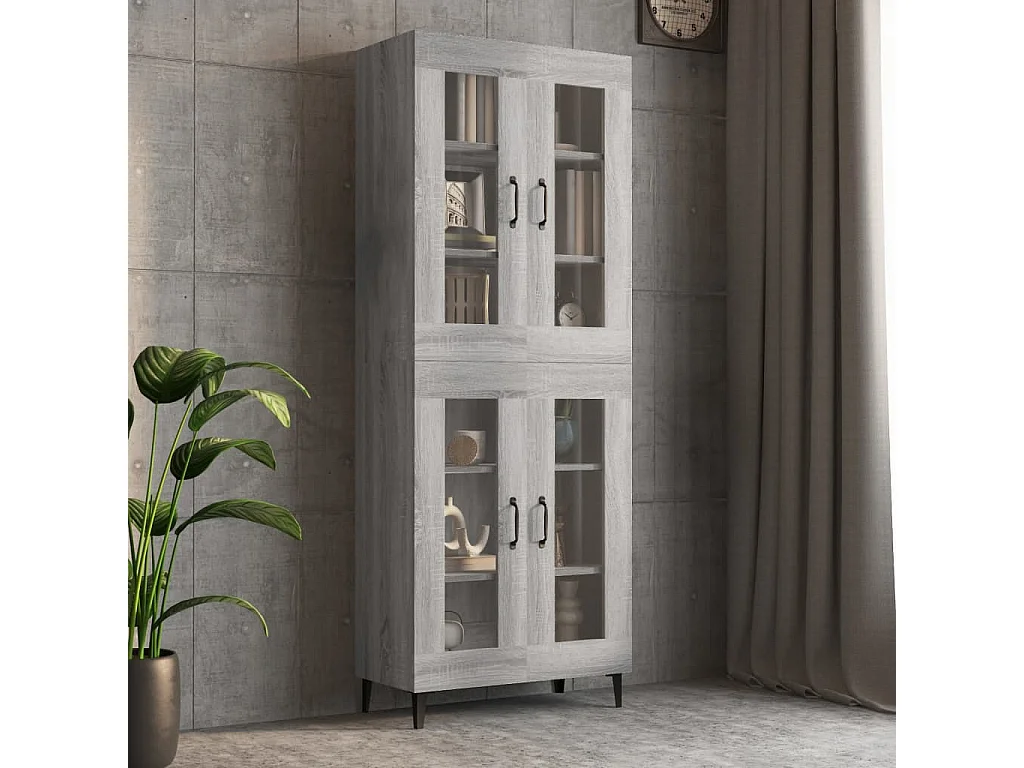 Armario de pared colgante gris Sonoma 69,5x34x90 cm