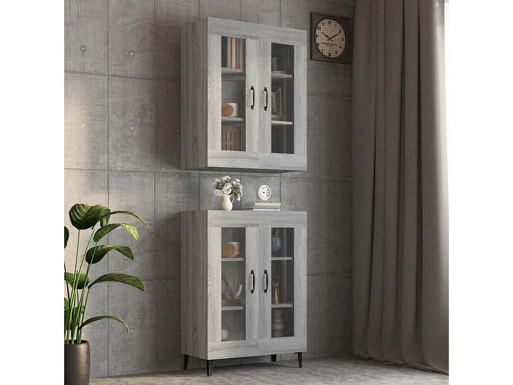 Armoire murale suspendue Sonoma gris 69,5x34x90 cm