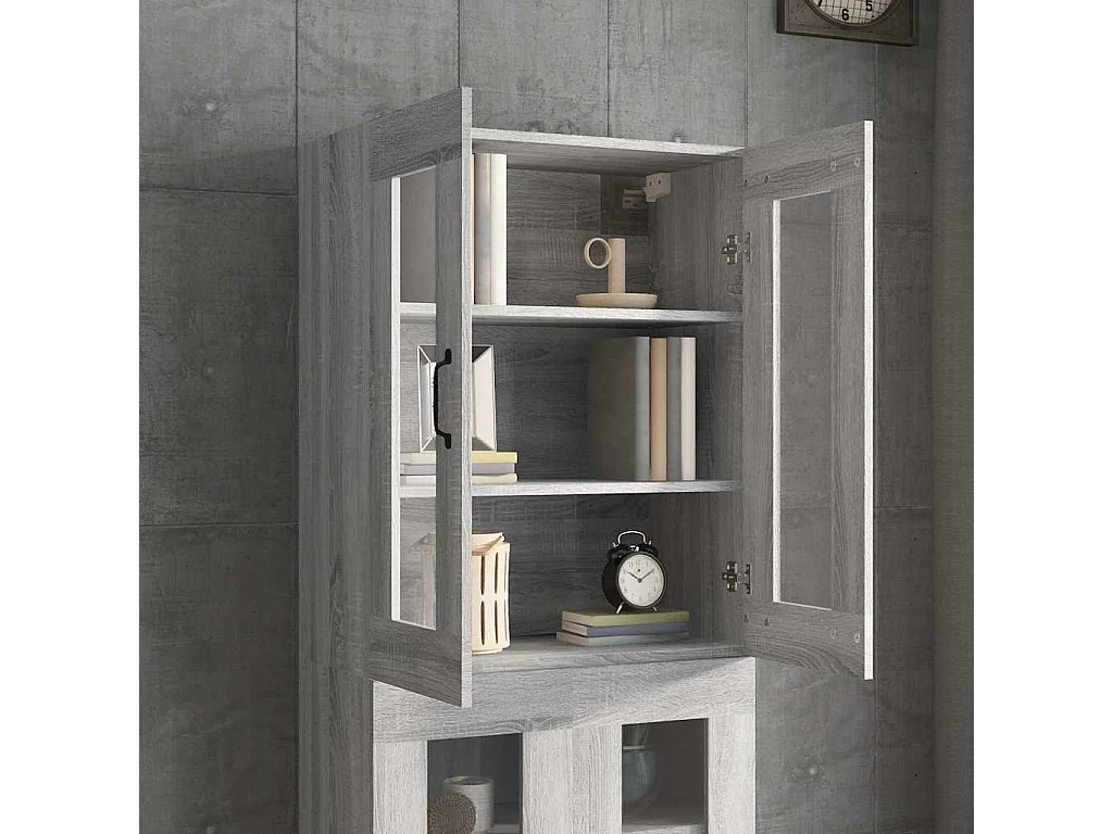 Bovenkast 69,5x34x90 cm grijs sonoma eikenkleurig