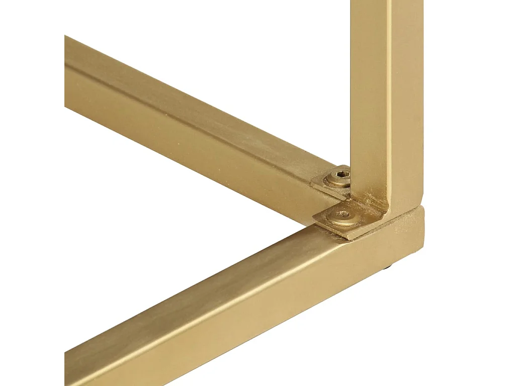 Wandtafel 90x30x75 cm massief mangohout zwart en goudkleurig