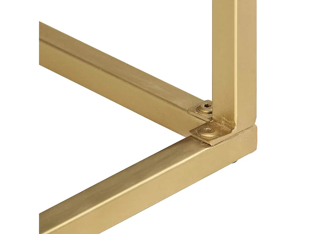 Konsolentisch Schwarz und Golden 90x30x75 cm Mango Massivholz