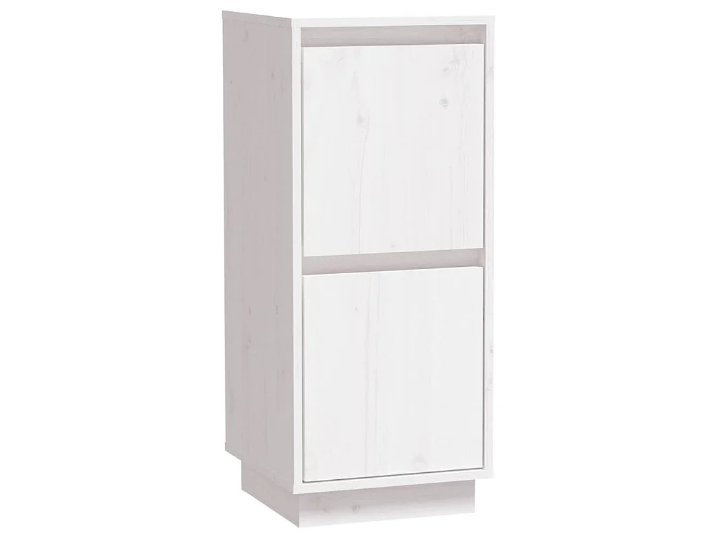 Credenze 2 pz Bianco 31,5x34x75 cm in Legno Massello di Pino