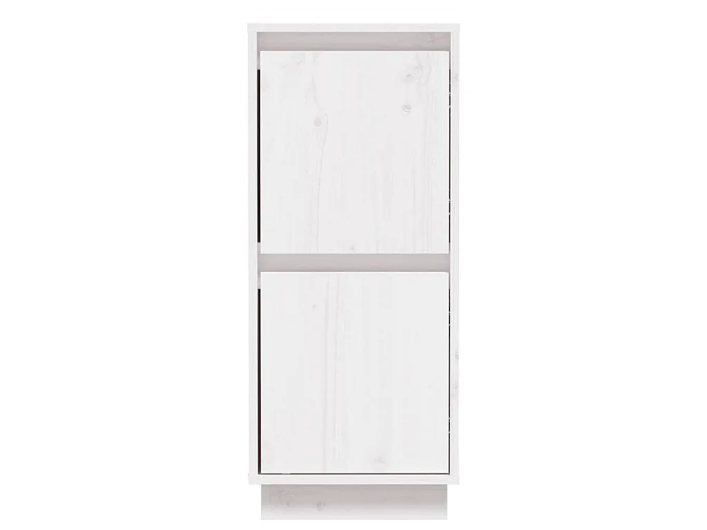 Credenze 2 pz Bianco 31,5x34x75 cm in Legno Massello di Pino