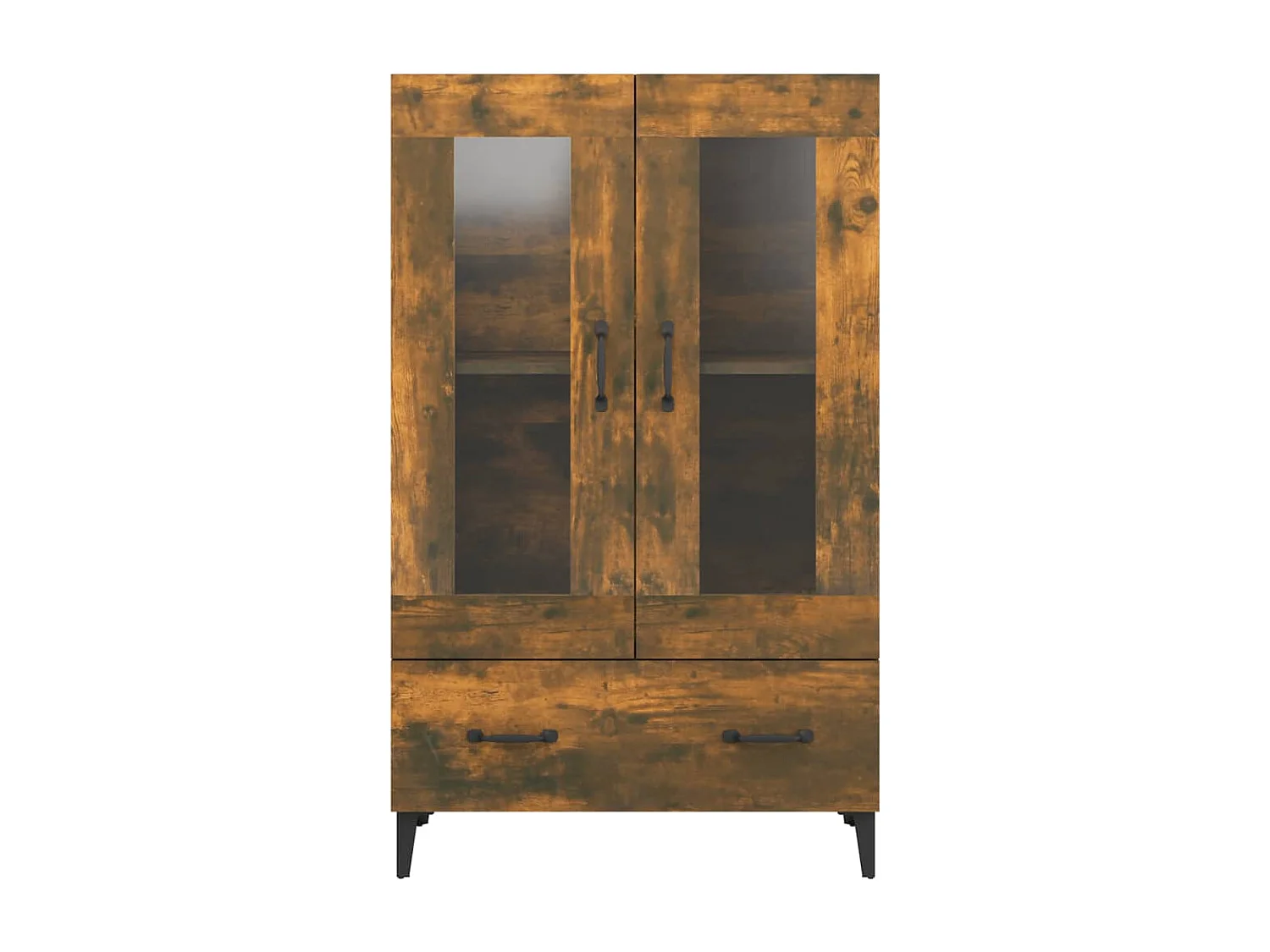 Hoge kast 70x31x115 cm bewerkt hout gerookt eikenkleurig