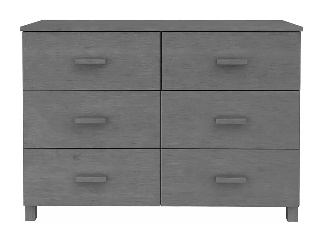 Buffet HAMAR Gris foncé 113x40x80 cm Bois massif de pin