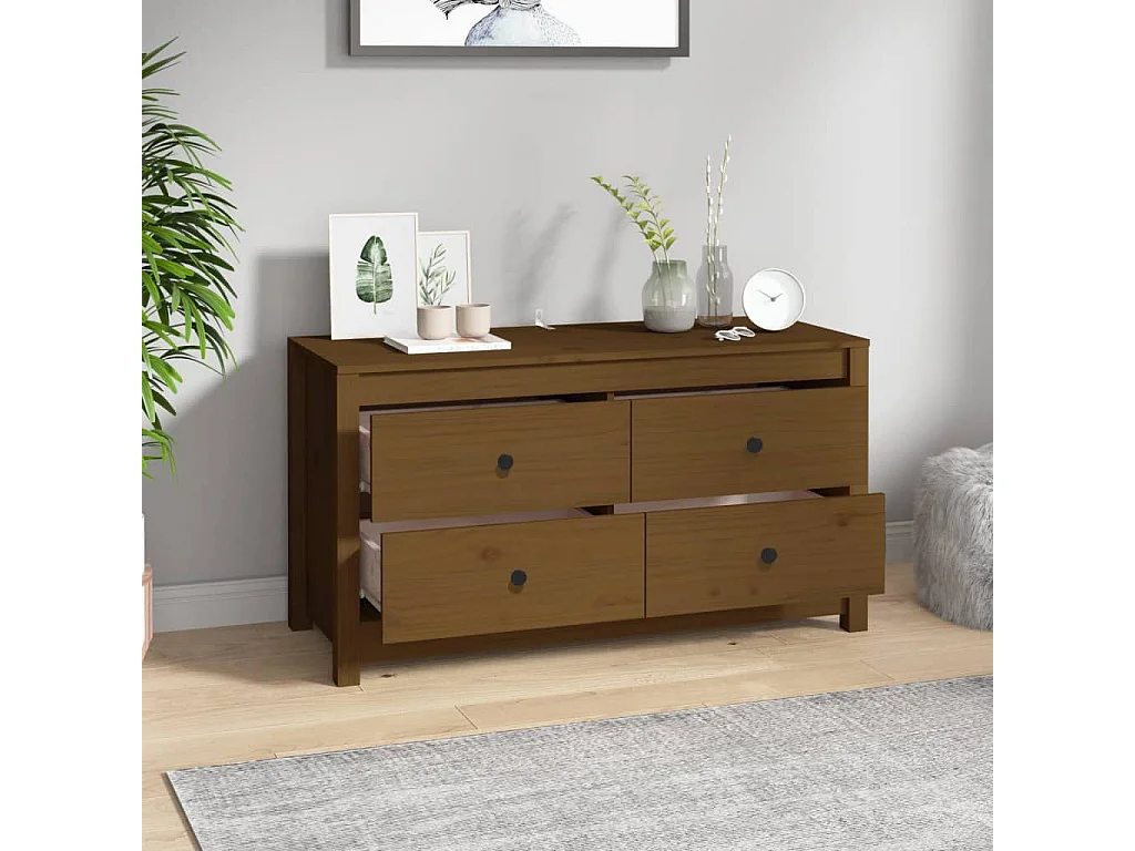 Armoire latérale Marron Miel 100x40x54 cm Bois de pin massif