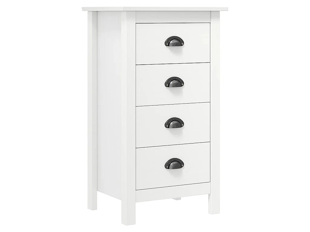 Buffet Hill Blanc 46x35x80 cm Bois de pin solide