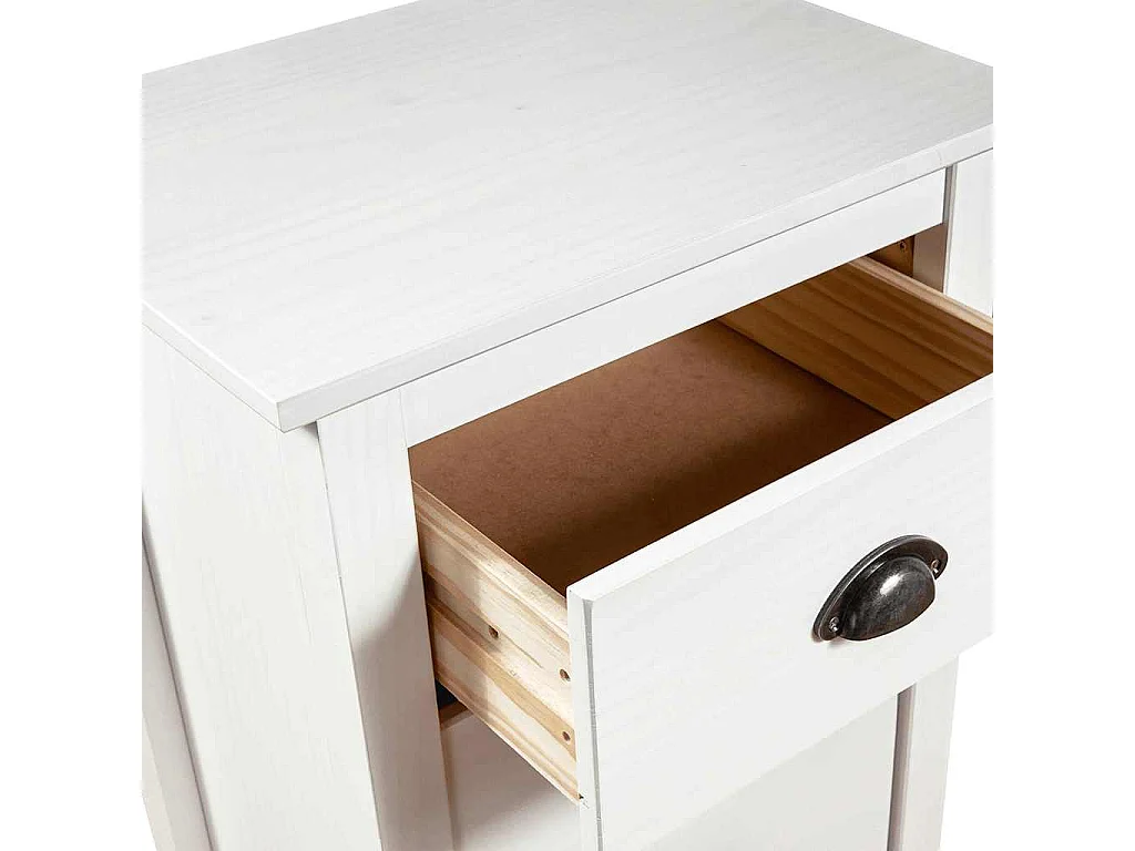 Buffet Hill Blanc 46x35x80 cm Bois de pin solide
