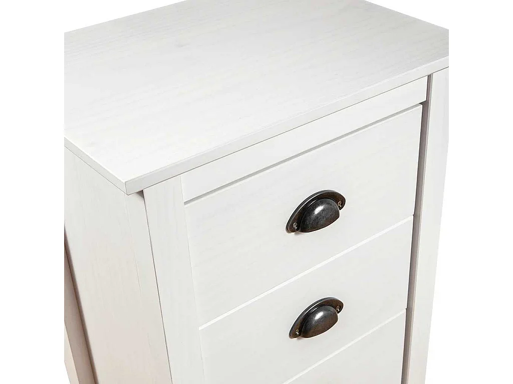 Buffet Hill Blanc 46x35x80 cm Bois de pin solide