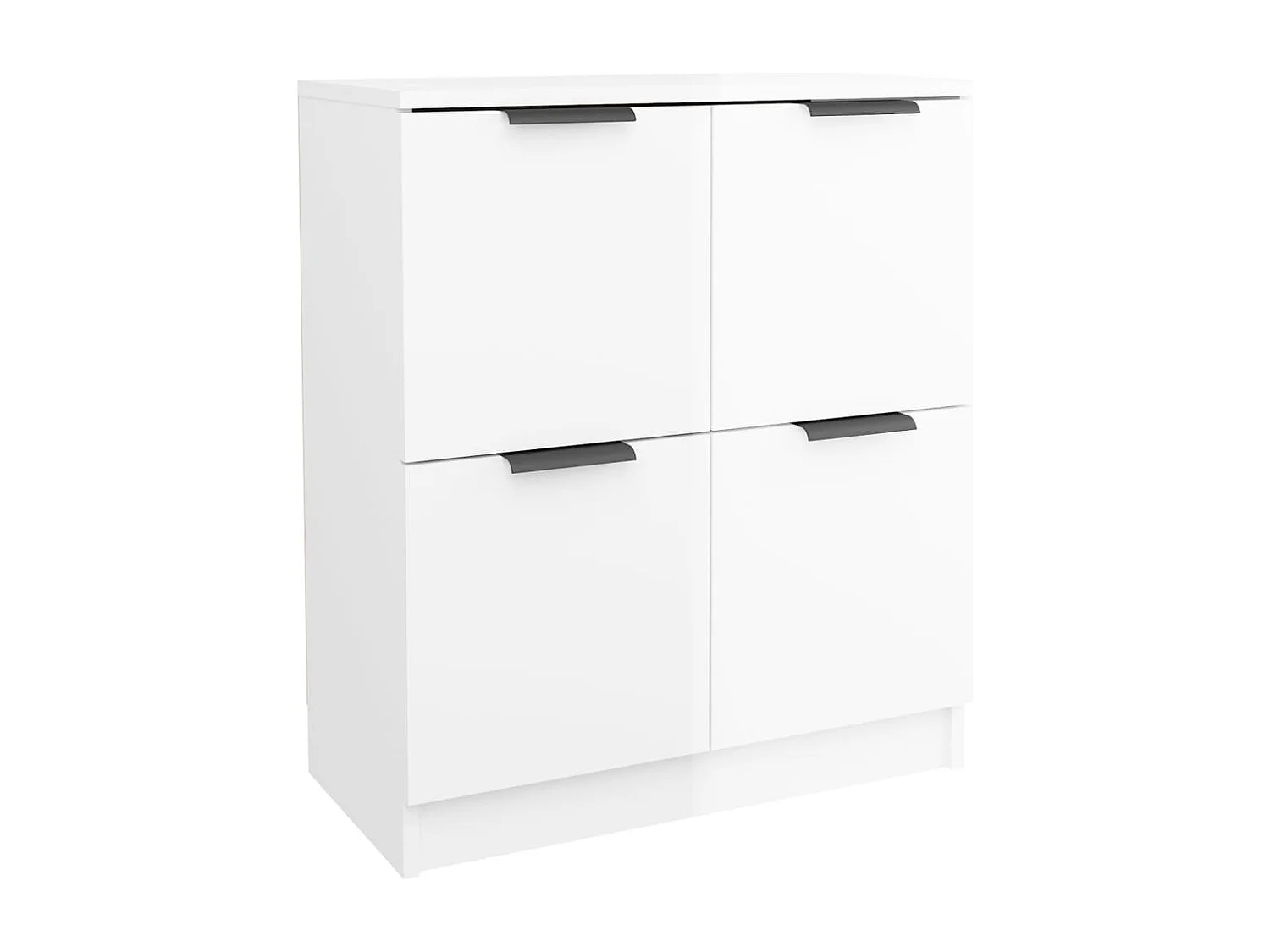 Credenza Bianco Lucido 60x30x70 cm in Legno Multistrato