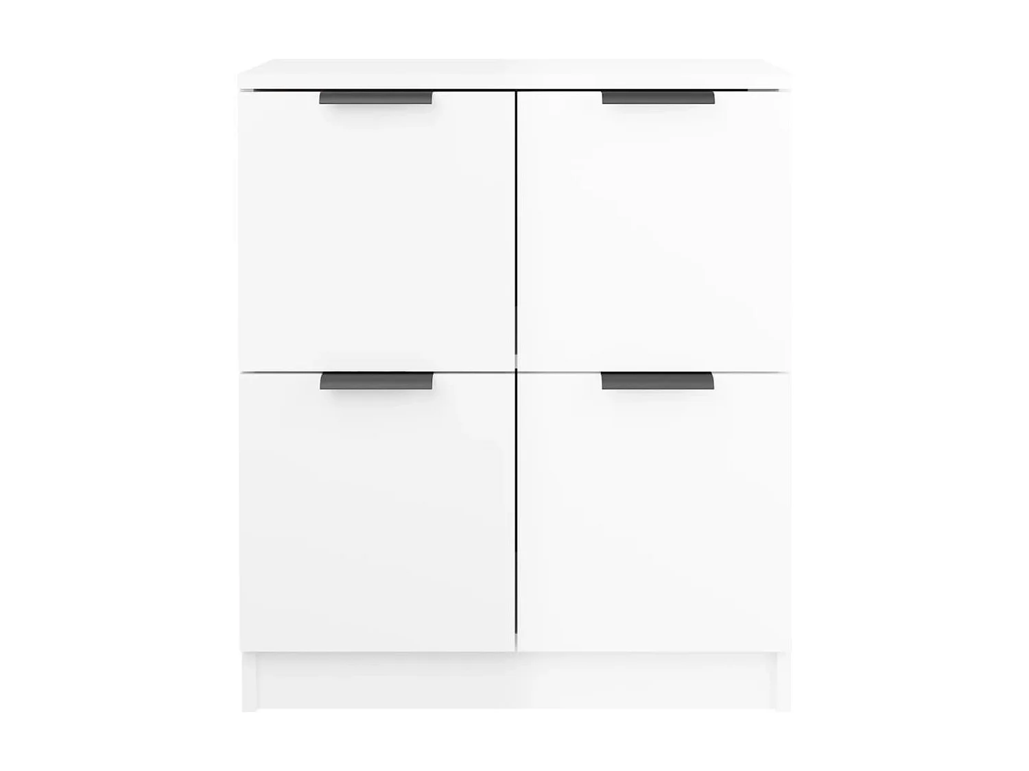 Credenza Bianco Lucido 60x30x70 cm in Legno Multistrato