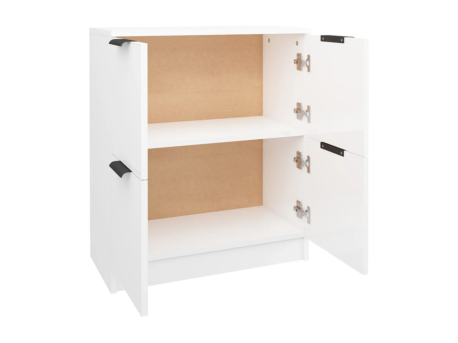 Credenza Bianco Lucido 60x30x70 cm in Legno Multistrato