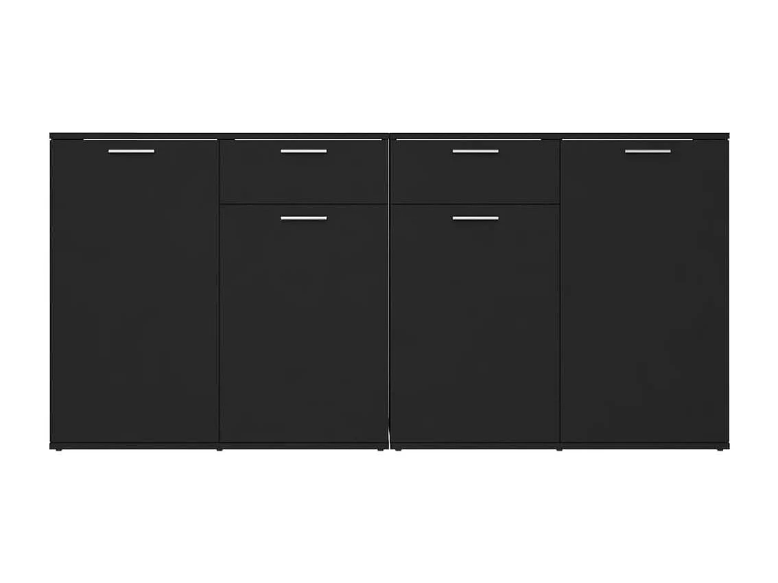 Aparador 160x36x75 cm contraplacado preto