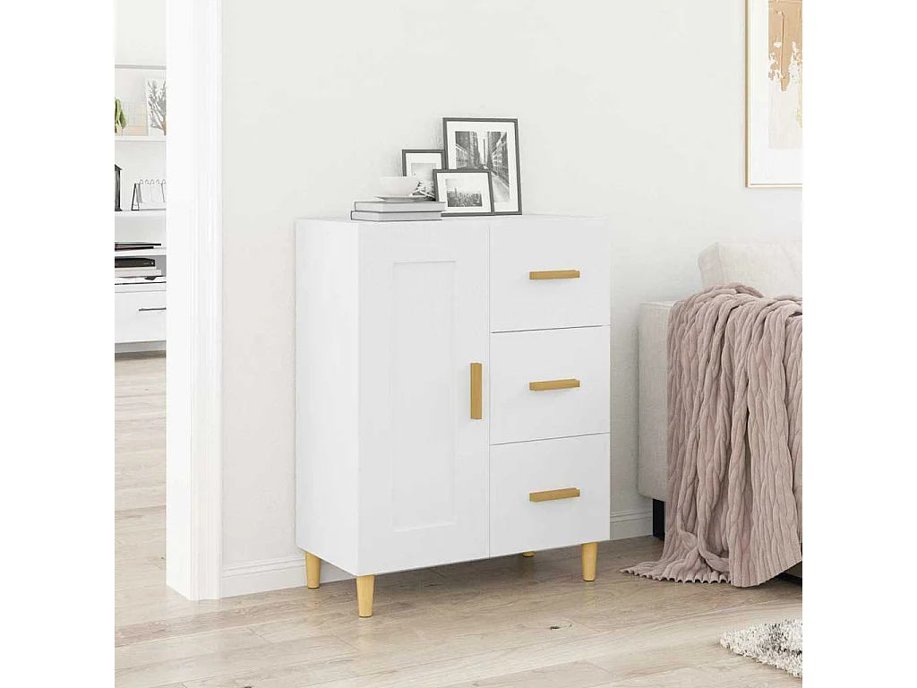 Dressoir 69,5x34x90 cm bewerkt hout wit