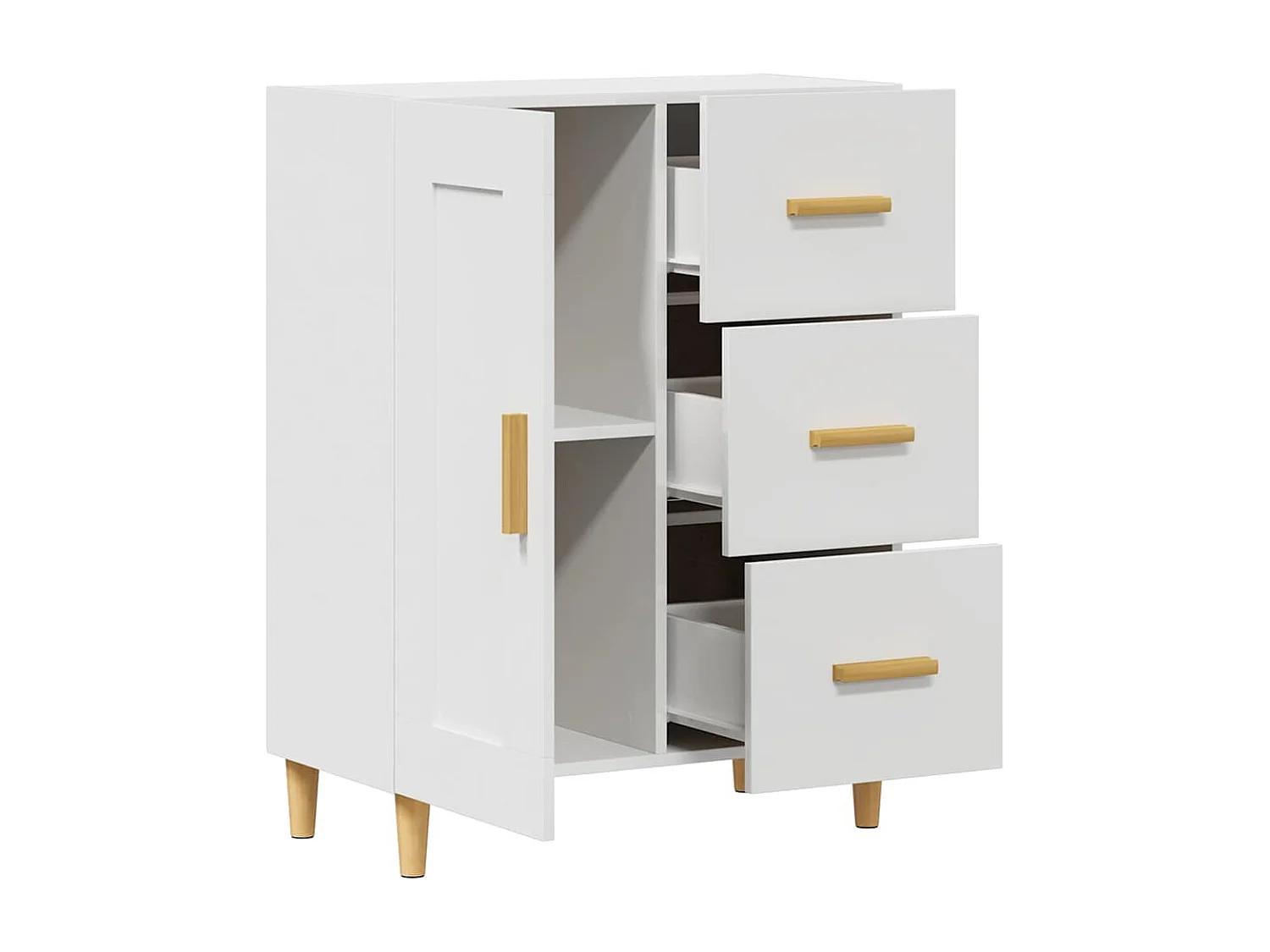 Dressoir 69,5x34x90 cm bewerkt hout wit