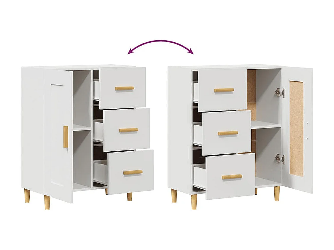 Dressoir 69,5x34x90 cm bewerkt hout wit