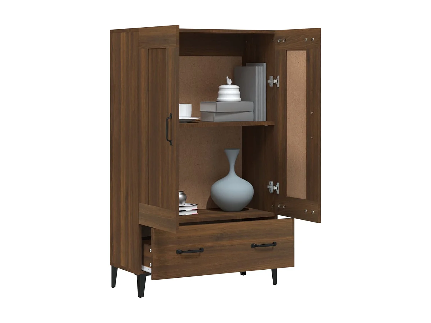 Credenza Rovere Marrone 70x31x115 cm in Legno Multistrato