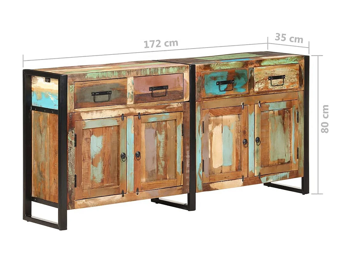 Dressoir 172x35x80 cm massief gerecycled hout