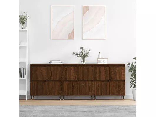 Kauf Unique Sideboards 3 Stk. Braun Eichen-Optik Holzwerkstoff