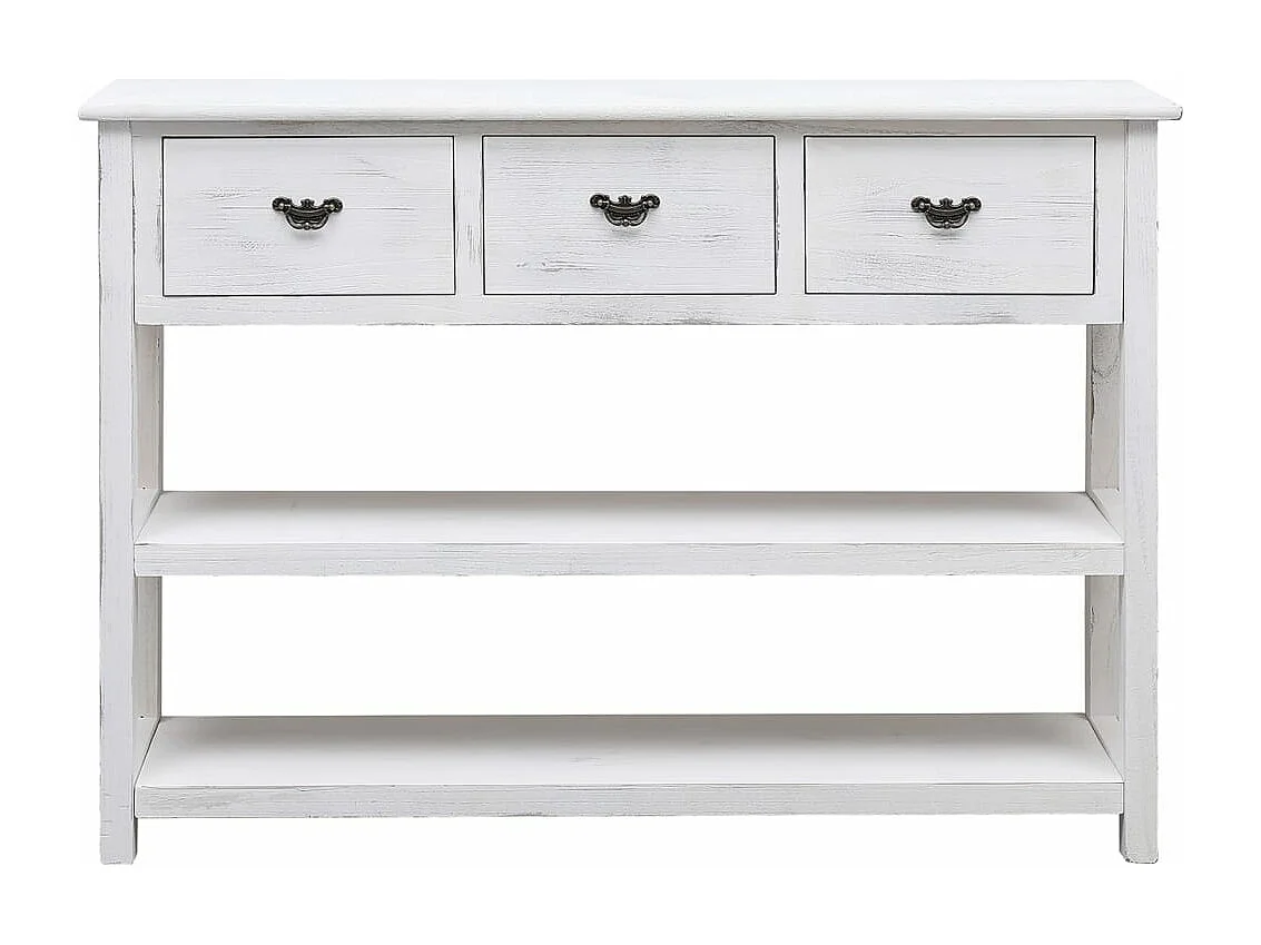 Dressoir 108x30x76 cm massief paulowniahout antiekwit