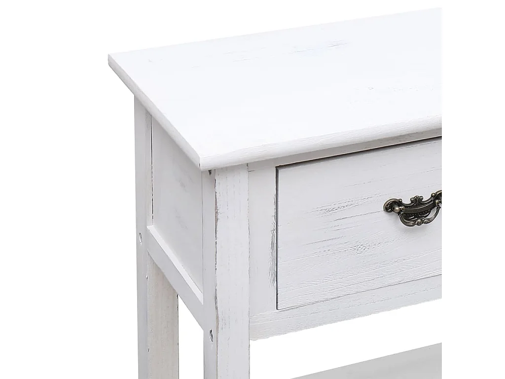 Dressoir 108x30x76 cm massief paulowniahout antiekwit