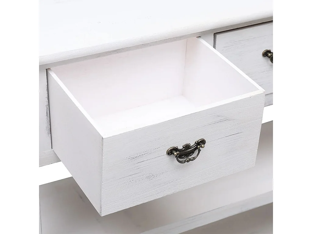 Dressoir 108x30x76 cm massief paulowniahout antiekwit