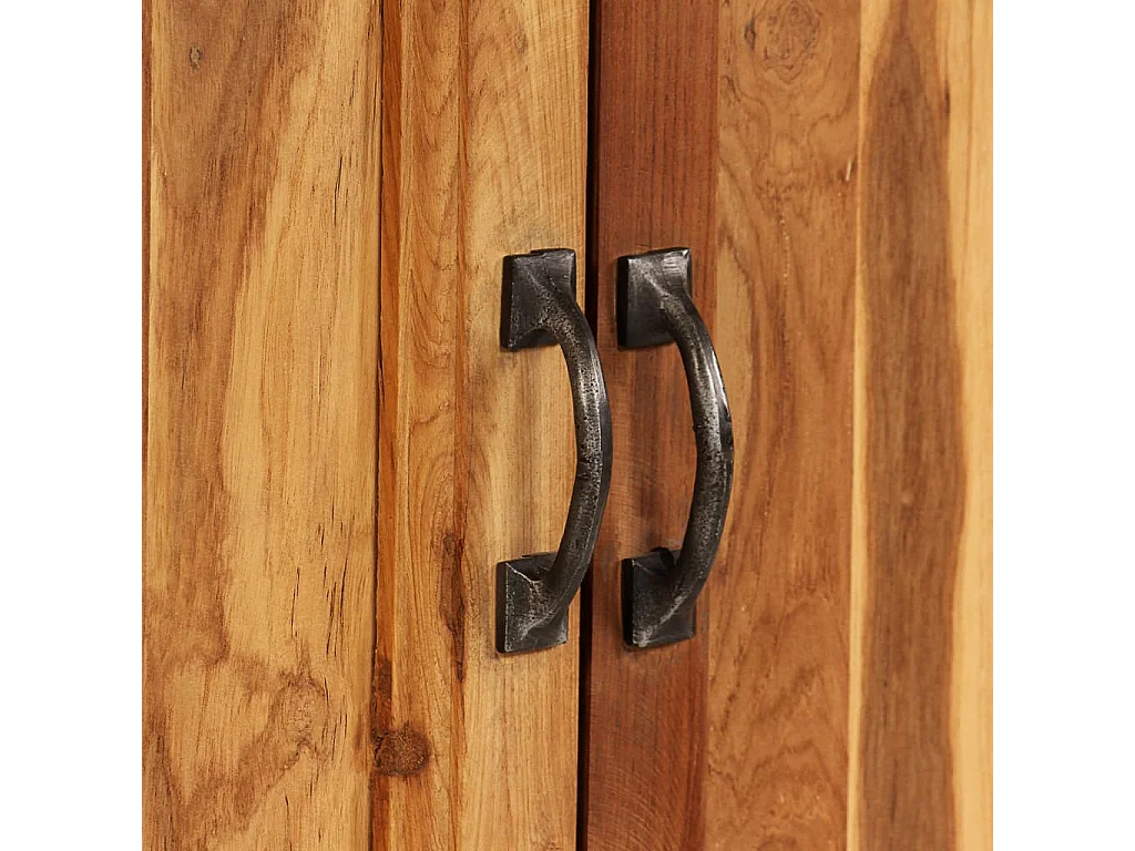 Aparador em madeira de teca recuperada e aço 65x30x70 cm