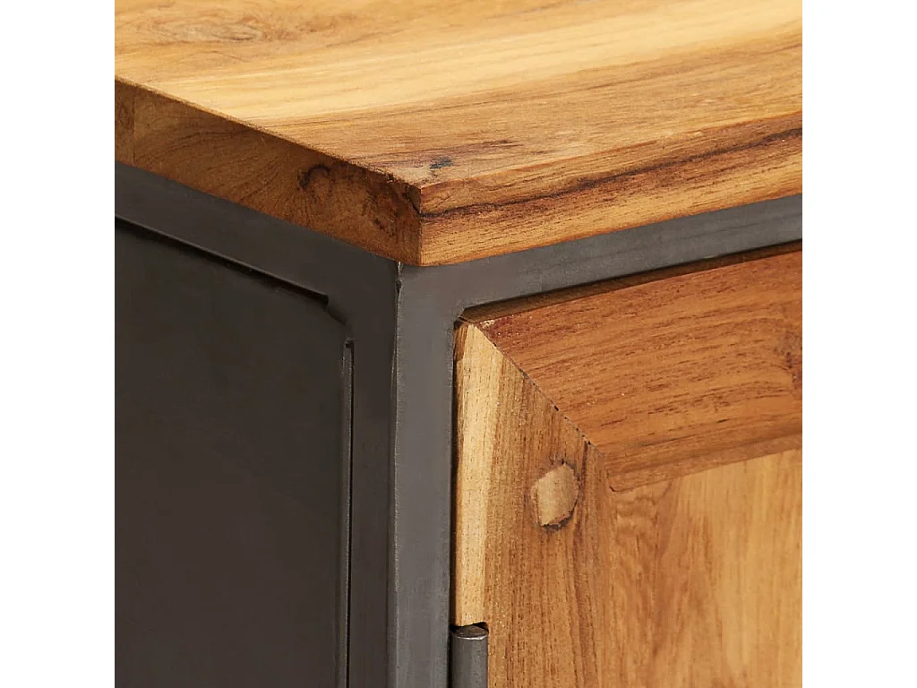 Buffet Teck recyclé et acier 65x30x70 cm