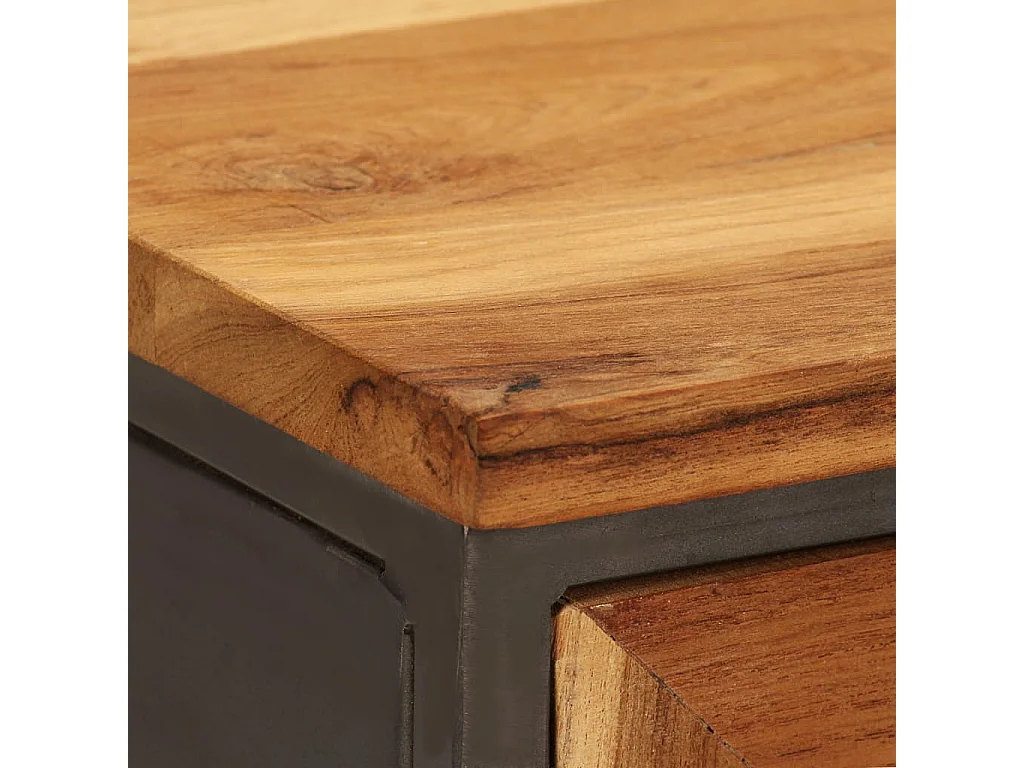 Buffet Teck recyclé et acier 65x30x70 cm