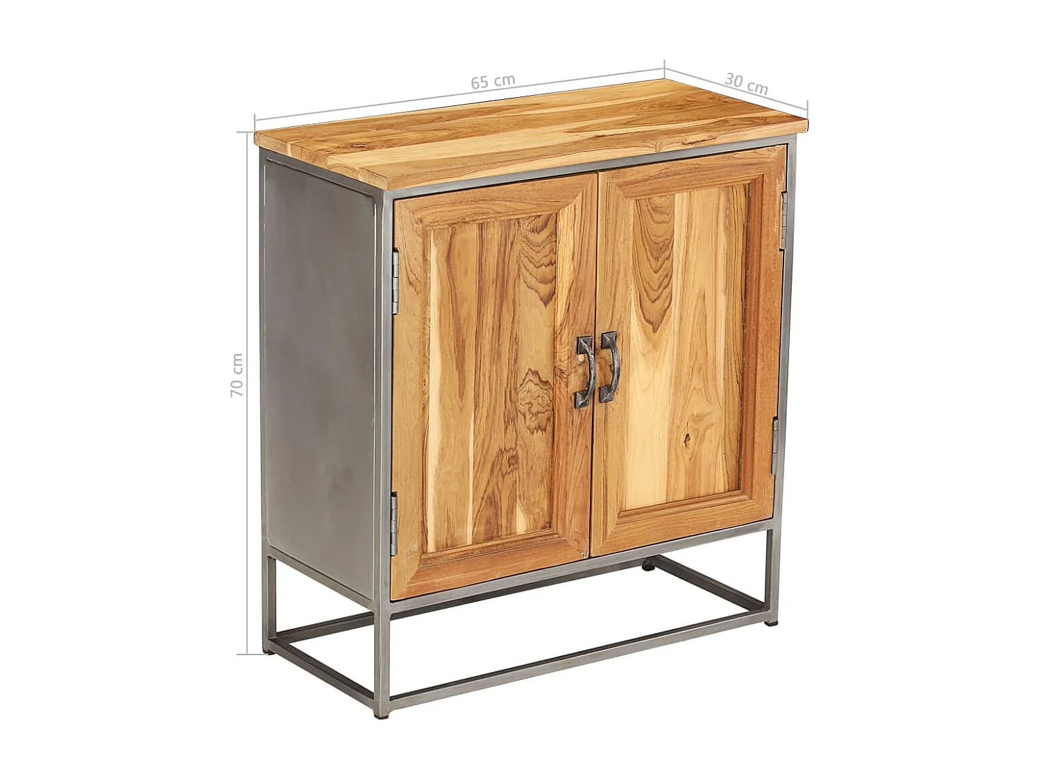 Buffet Teck recyclé et acier 65x30x70 cm