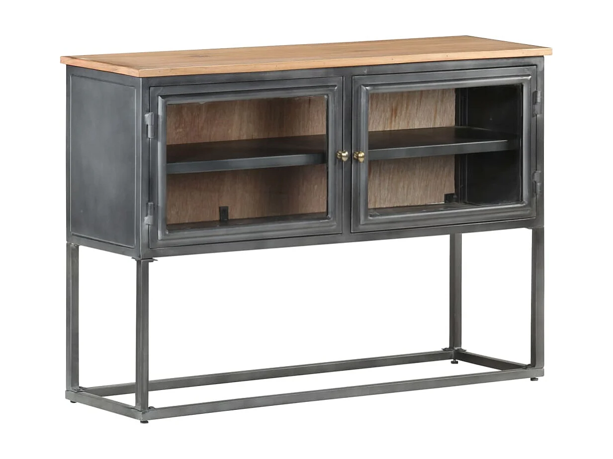 Buffet Gris 100x30x70 cm Bois d'acacia massif