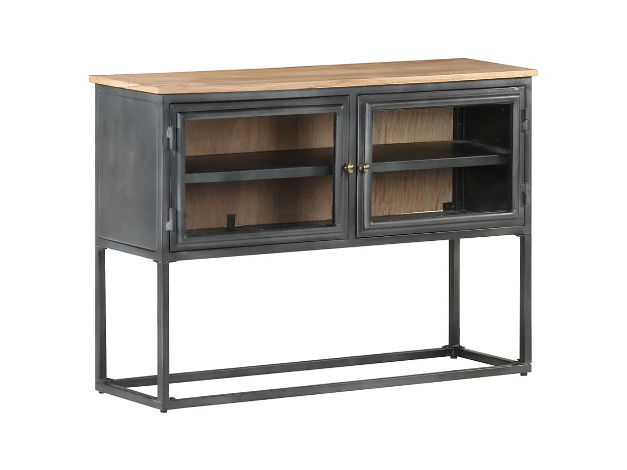Buffet Gris 100x30x70 cm Bois d'acacia massif