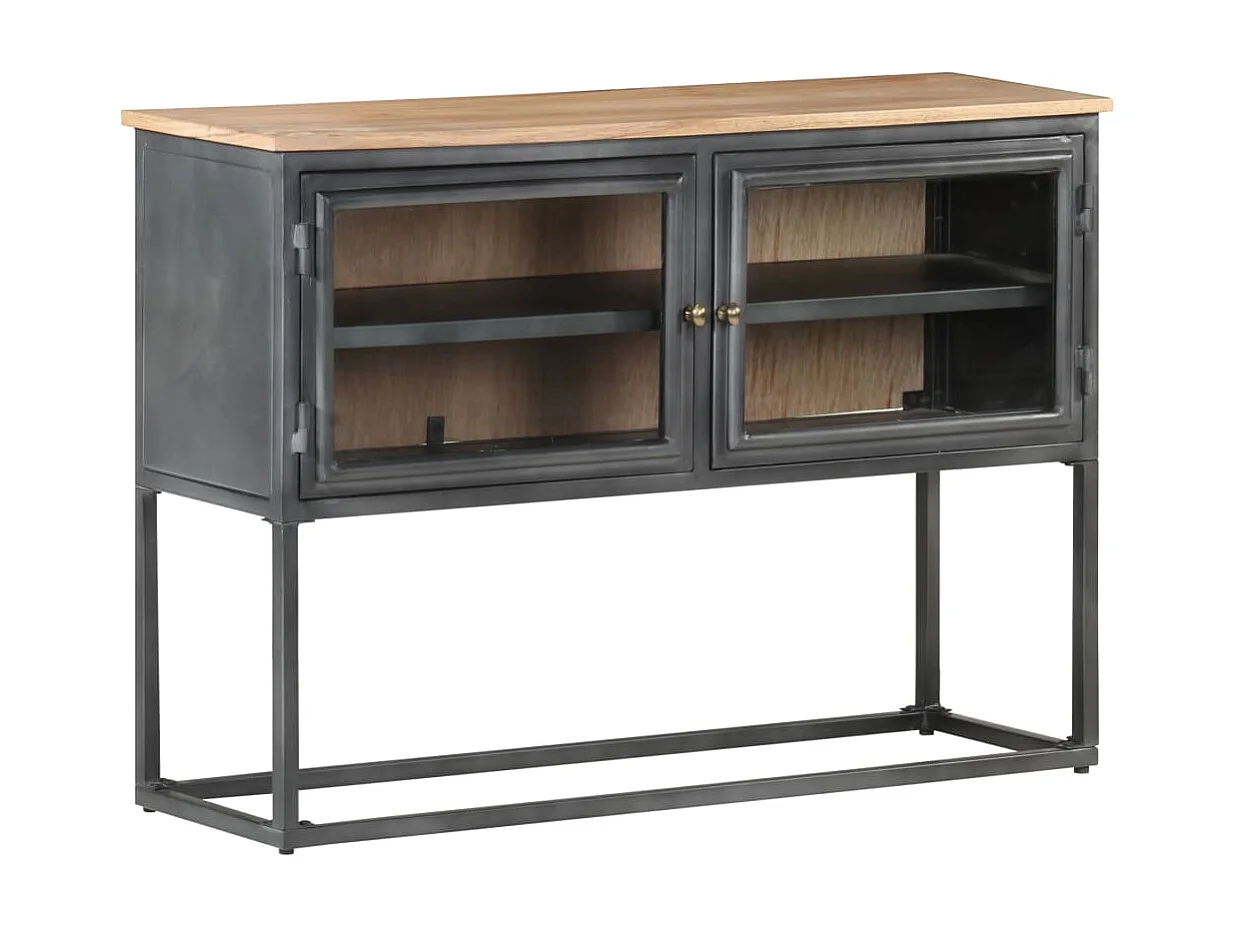 Sideboard Grau 100x30x70 cm Massivholz Akazie